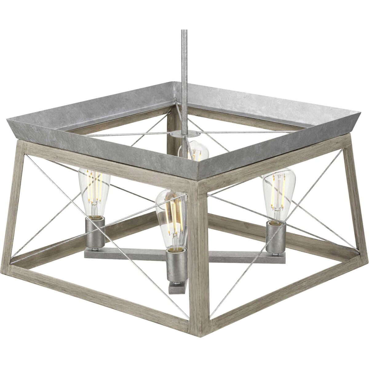 Briarwood 4 Light 20 inch Galvanized Finish Chandelier Ceiling Light